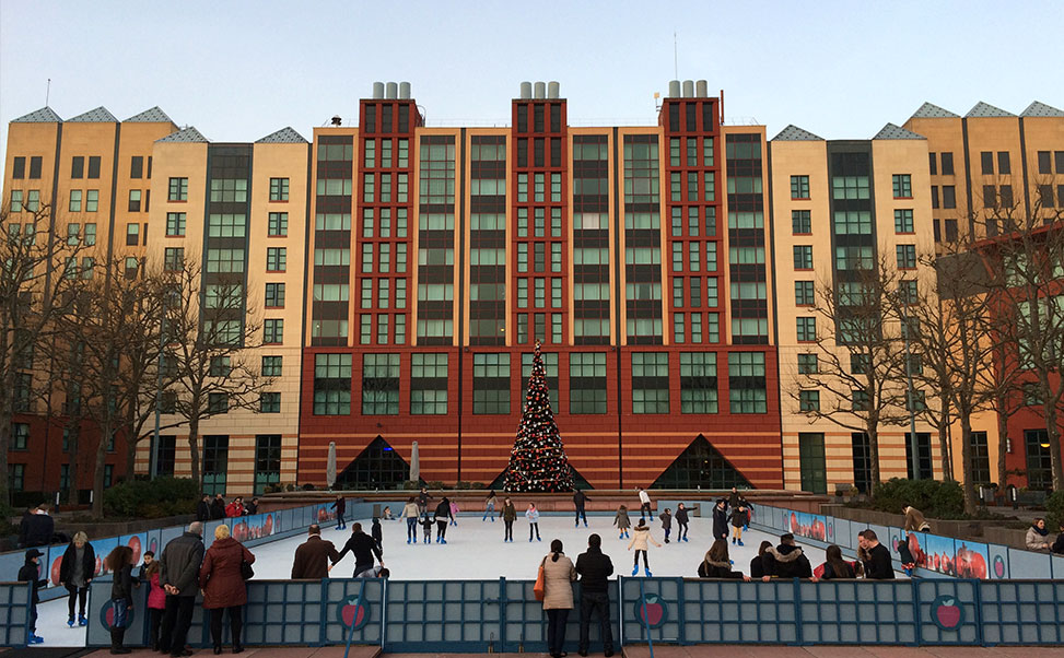 Synthetic ice rink Xtraice installed in Disneyland Paris Theme Park.(France)