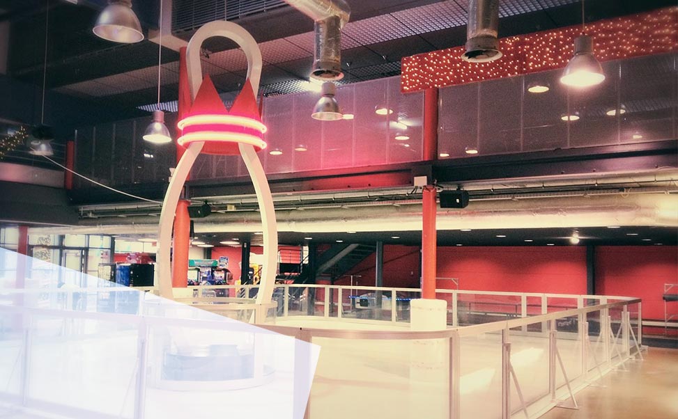 Ice rink in bowling alley