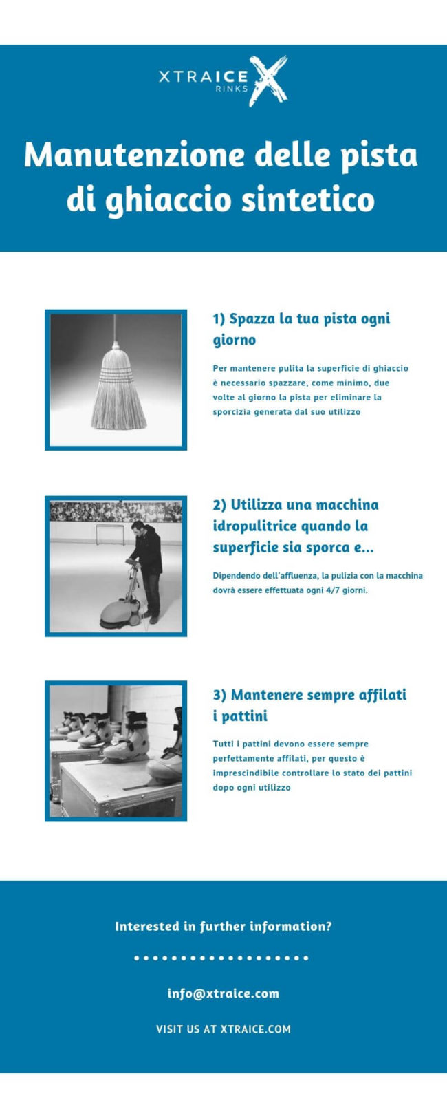 Manutenzione di una pista di ghiaccio sintetico