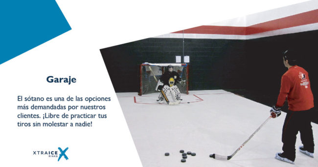 Pista de hielo sintético en el garaje de casa Pista de hielo en el garaje de casa