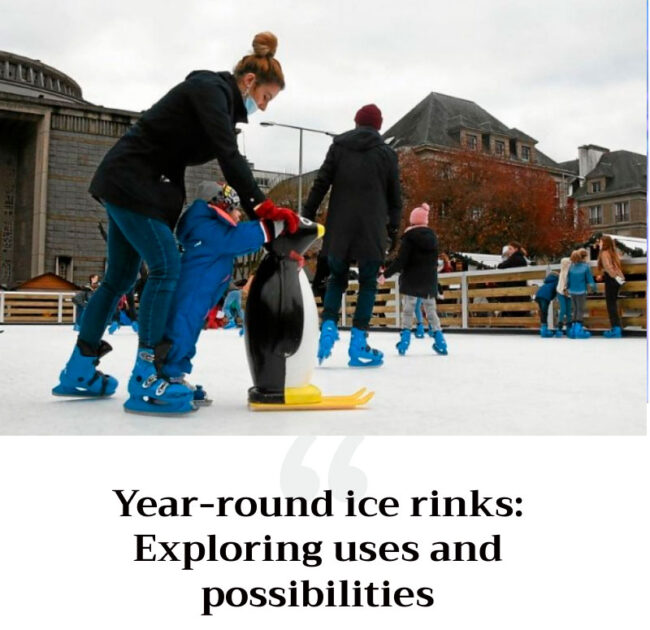Year-round synthetic ice rinks